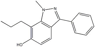 1-methyl-3-phenyl-7-propyl-1H-indazol-6-ol,,结构式