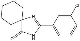 2-(3-chlorophenyl)-1,3-diazaspiro[4.5]dec-1-en-4-one 结构式