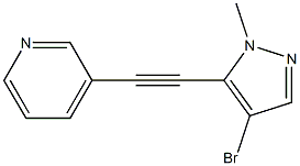 3-((4-bromo-1-methyl-1H-pyrazol-5-yl)ethynyl)pyridine Struktur
