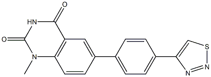 6-(4-(1,2,3-thiadiazol-4-yl)phenyl)-1-methylquinazoline-2,4(1H,3H)-dione 结构式