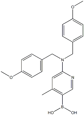 6-(bis(4-methoxybenzyl)amino)-4-methylpyridin-3-ylboronic acid 化学構造式