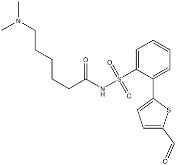 6-(dimethylamino)-N-(2-(5-formylthiophen-2-yl)phenylsulfonyl)hexanamide 化学構造式