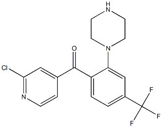 (2-chloropyridin-4-yl)(2-(piperazin-1-yl)-4-(trifluoromethyl)phenyl)methanone Struktur