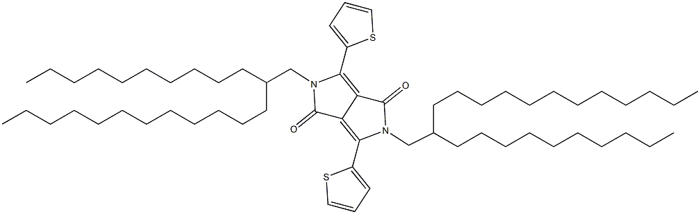 2,5-Bis-(2-decyl-tetradecyl)-3,6-di-thiophen-2-yl-2,5-dihydro-pyrrolo[3,4-c]pyrrole-1,4-dione,,结构式