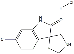 6-chloro-1,2-dihydrospiro[indole-3,3'-pyrrolidin]-2-one hydrochloride 化学構造式