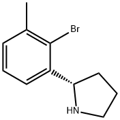 (2S)-2-(2-BROMO-3-METHYLPHENYL)PYRROLIDINE 化学構造式