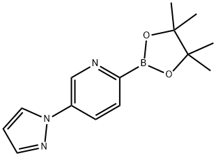 5-(1H-pyrazol-1-yl)-2-(4,4,5,5-tetramethyl-1,3,2-dioxaborolan-2-yl)pyridine Struktur