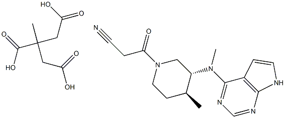 3-((3R,4S)-4-methyl-3-(methyl(7H-pyrrolo[2,3-d]pyrimidin-4-yl)amino)piperidin-1-yl)-3-oxopropanenitrile 2-methylpropane-1,2,3-tricarboxylate