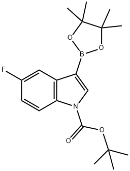 TERT-BUTYL 5-FLUORO-3-(4,4,5,5-TETRAMETHYL-1,3,2-DIOXABOROLAN-2-YL)-1H-INDOLE-1-CARBOXYLATE Structure