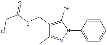 2-chloro-N-((5-hydroxy-3-methyl-1-phenyl-1H-pyrazol-4-yl)methyl)acetamide Structure