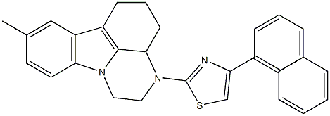 2-(8-methyl-3a,4,5,6-tetrahydro-1H-pyrazino[3,2,1-jk]carbazol-3(2H)-yl)-4-(naphthalen-1-yl)thiazole 结构式