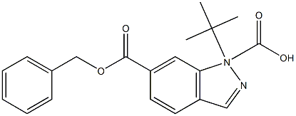 6-benzyl 1-tert-butyl 1H-indazole-1,6-dicarboxylate,,结构式