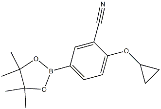 2-cyclopropoxy-5-(4,4,5,5-tetramethyl-1,3,2-dioxaborolan-2-yl)benzonitrile,,结构式