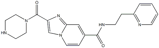2-(piperazine-1-carbonyl)-N-(2-(pyridin-2-yl)ethyl)imidazo[1,2-a]pyridine-7-carboxamide,,结构式