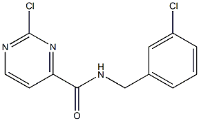 2-chloro-N-(3-chlorobenzyl)pyrimidine-4-carboxamide,,结构式