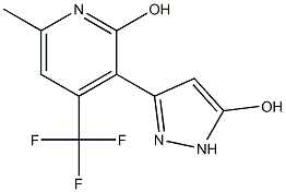 3-(5-hydroxy-1H-pyrazol-3-yl)-6-methyl-4-(trifluoromethyl)pyridin-2-ol Struktur