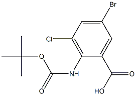 5-溴-2-((叔丁氧基羰基)氨基)-3-氯苯甲酸, 2138116-61-5, 结构式