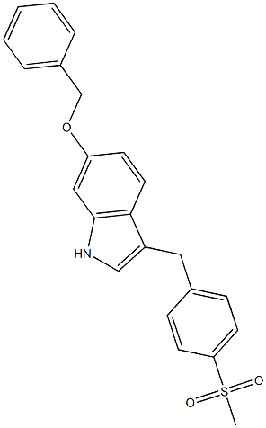 6-(benzyloxy)-3-(4-(methylsulfonyl)benzyl)-1H-indole 化学構造式