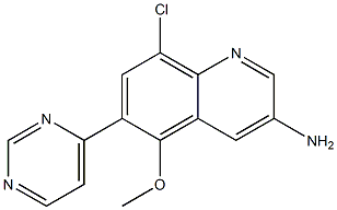 8-chloro-5-methoxy-6-(pyrimidin-4-yl)quinolin-3-amine Structure