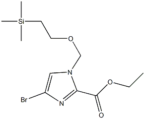 ethyl 4-bromo-1-((2-(trimethylsilyl)ethoxy)methyl)-1H-imidazole-2-carboxylate Struktur
