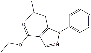 ethyl 5-isobutyl-1-phenyl-1H-pyrazole-4-carboxylate,,结构式
