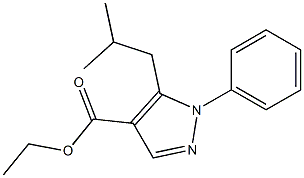 ethyl 5-isobutyl-1-phenyl-1H-pyrazole-4-carboxylate 化学構造式