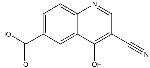 3-Cyano-4-hydroxy-quinoline-6-carboxylic acid 化学構造式