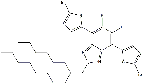 4,7-Bis-(5-bromo-thiophen-2-yl)-5,6-difluoro-2-(2-hexyl-decyl)-2H-benzotriazole Structure