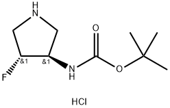 tert-butyl ((3R,4R)-4-fluoropyrrolidin-3-yl)carbamate hydrochloride Struktur