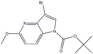 3-Bromo-5-methoxy-pyrrolo[3,2-b]pyridine-1-carboxylic acid tert-butyl ester,,结构式