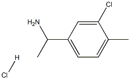 1-(3-chloro-4-methylphenyl)ethan-1-amine hydrochloride,,结构式