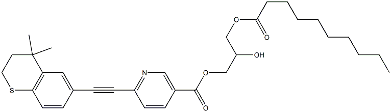 3-(decanoyloxy)-2-hydroxypropyl 6-((4,4-dimethylthiochroman-6-yl)ethynyl)nicotinate Structure