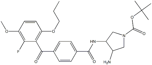 tert-butyl 3-amino-4-(4-(2-fluoro-3-methoxy-6-propoxybenzoyl)benzamido)pyrrolidine-1-carboxylate