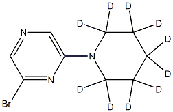 2-Bromo-6-(piperidino-d10)-pyrazine 化学構造式