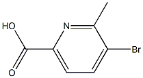 2-Methyl-3-bromo-6-pyridinecarboxylic acid 化学構造式