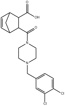 3-(4-(3,4-dichlorobenzyl)piperazine-1-carbonyl)bicyclo[2.2.1]hept-5-ene-2-carboxylic acid,1005148-42-4,结构式