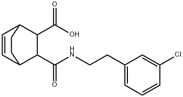 3-((3-chlorophenethyl)carbamoyl)bicyclo[2.2.2]oct-5-ene-2-carboxylic acid Struktur