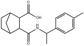 3-((1-(p-tolyl)ethyl)carbamoyl)bicyclo[2.2.1]heptane-2-carboxylic acid Struktur