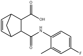 3-((4-fluoro-2-methylphenyl)carbamoyl)bicyclo[2.2.1]hept-5-ene-2-carboxylic acid 结构式