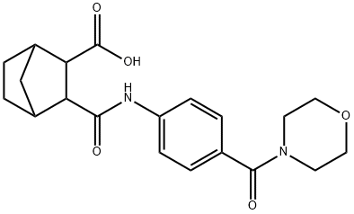3-((4-(morpholine-4-carbonyl)phenyl)carbamoyl)bicyclo[2.2.1]heptane-2-carboxylic acid 化学構造式
