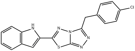 2-[3-(4-chlorobenzyl)[1,2,4]triazolo[3,4-b][1,3,4]thiadiazol-6-yl]-1H-indole Struktur