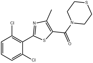 [2-(2,6-dichlorophenyl)-4-methyl-1,3-thiazol-5-yl](thiomorpholin-4-yl)methanone 结构式