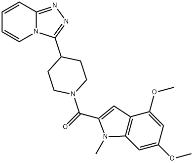 (4,6-dimethoxy-1-methyl-1H-indol-2-yl)[4-([1,2,4]triazolo[4,3-a]pyridin-3-yl)piperidin-1-yl]methanone Structure