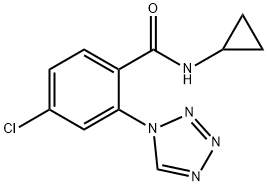 4-chloro-N-cyclopropyl-2-(1H-tetrazol-1-yl)benzamide 结构式
