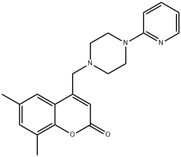 6,8-dimethyl-4-{[4-(pyridin-2-yl)piperazin-1-yl]methyl}-2H-chromen-2-one Struktur