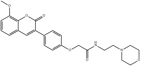 2-[4-(8-methoxy-2-oxo-2H-chromen-3-yl)phenoxy]-N-[2-(morpholin-4-yl)ethyl]acetamide 结构式