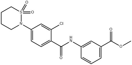 methyl 3-({[2-chloro-4-(1,1-dioxido-1,2-thiazinan-2-yl)phenyl]carbonyl}amino)benzoate Struktur