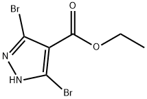 3,5-二溴-1H-吡唑-4-羧酸乙酯 结构式