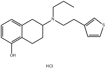 5,6,7,8-Tetrahydro-6-[propyl[2-(3-thienyl)ethyl]amino]-1-naphthalenol hydrochloride,102121-01-7,结构式