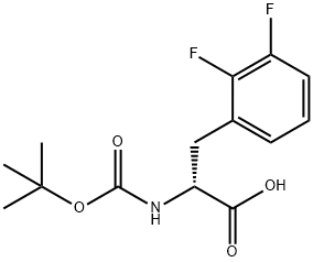(R)-2-((叔丁氧基羰基)氨基)-3-(2,3-二氟苯基)丙酸 结构式